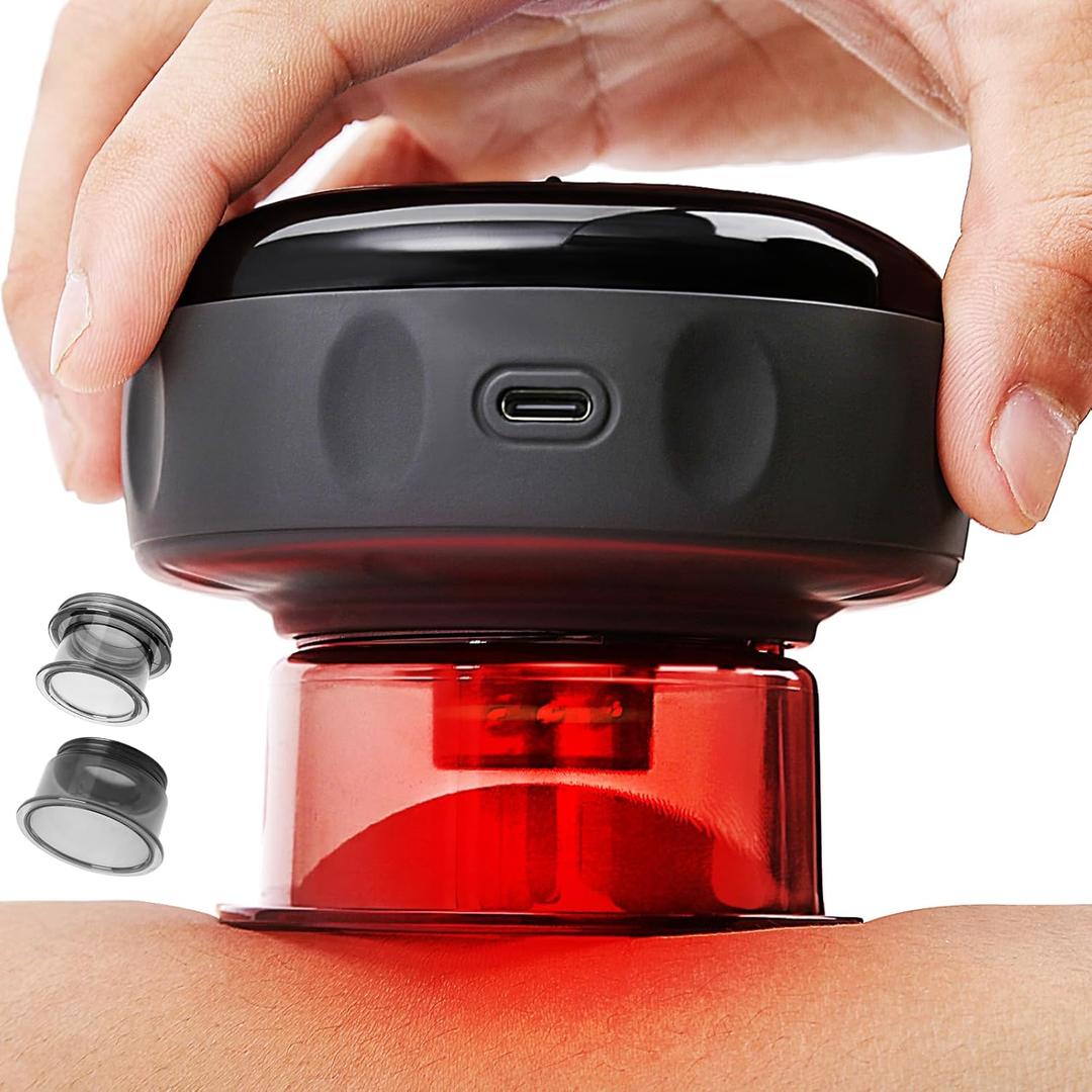 UOTT 6-in-1 Smart Cupping Therapy Massager, 20 Levels Heat & Suction Electric Cupping Kit for Massage Therapy, Cupping Therapy Set for Muscle Soreness, Knots & Pain Relief