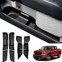 Mabett Door Side Storage Tray for Ford Maverick 2025 2024 2023 2022 Accessories(Not Fit 2026), TPE Front and Rear Doors Storage Insert Organizer Boxs 4PCS Set Fit Maverick(Black)