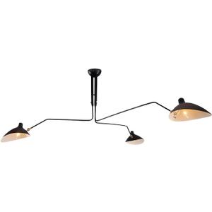 Modern Wrought Iron Metal Branch Tube 3 Arm 6 Arm Adjustable Shading Light Chandelier - Black - Restaurant, Corridor (D135*H60cm(3 Head))