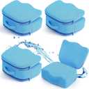 Yerliker 4 Pcs Foldable Hot Tub Booster Seat, Inflatable Adjustable 2 Heights Extra Thick Hot Tub Pillow Bath Seat with Back Support Cushions, Washable for Spa Bathtub Indoor Outdoor (Blue)