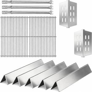Grill Parts for Weber Genesis 300 Series with Front-Mounted Control, Fits Weber Genesis E310 E320 E330 Series Grill, Grill Grates + Flavorizer Bars+ Heat Deflector + Burner Tube7528+7620+7622+62752