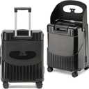 Hardside 22'' Luggage with Seat for Kids & Adults, 360 Lockable Spinner Wheels Travel Suitcase with TSA Approved Lock and Seat Belts(Black, 22-Inch) (22-Inch, Black)