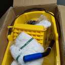 35Qt Commercial Mop Bucket with Side Wringer,Including 1* Commercial Loop-end Mop and 1* Mop Head Replacement