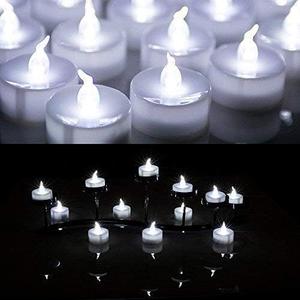 AGPtek 24 PCS LED Tealights Battery-Operated flameless Candles Lights For Wedding Birthday Party - White