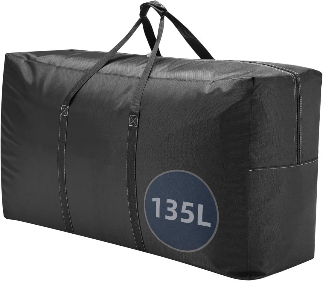 Extra Large travel duffel bag with Strong Handles, Waterproof duffel bag, Durable Zippers, Extra Large Storage Totes for Space Saving and Moving Supplies, 35.4″ × 11.8″ × 19.7″