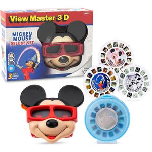 View Master Mickey Mouse Deluxe Set, Disney 100 Edition - STEM, Retro, Fun Learning Toy for Kids and Adults, Toddlers, Ages 3+