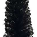 KTKDE 6ft Black Artificial Christmas Pencil Tree for Home, Office, Holiday Party Decoration, Metal Hinges & Base