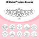 TOBATOBA 50Pcs Tiaras for Women Girls Sparkling Rhinestone Tiaras Bulk Set Princess Crowns for Women Girls Crown Headband for Birthday Party Wedding School Classroom Costumes Proms