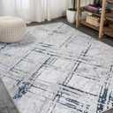 JONATHAN Y Slant Abstract Gray/Blue Indoor Area Rug 3X5 ft, Modern for Living Room, Bedroom, Kitchen, Office, Easy-Cleaning, High Traffic, Pet-Friendly, Non-Shedding SOR201B-3