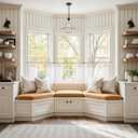 jinchan Linen Pinch Pleated Kitchen Curtains 24 Inch 4 Panels, Natural Linen Tier Curtains Back Tab Beige Farmhouse Cafe, Light Filtering Small Window Drapes for Bathroom Laundry Room Off White