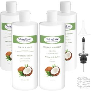 58oz Shampoo Bottles Containers for Cruise - Leak-Proof - Extra Large Empty Fake Containers for Cruise Ships | Flasks for Cruises, Beach, Concert (4 Pcs)