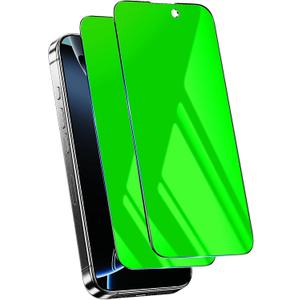 Privacy Screen Protector for iPhone 16 Pro Max Tempered Glass 6.9 inch Private Protective Film Anti-Blue Light Anti Spy No-Bubble Gradient Green [HD Clarity], 2-Pack