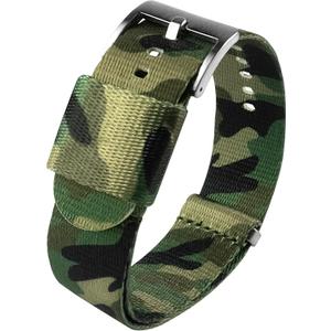 BARTON Elite NATO Style Watch Strap - 18mm, 20mm, 22mm or 24mm - Seat Belt Nylon Watch Bands (Classic Camouflage)