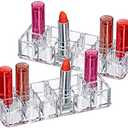 Amazing Abby - Charm - 1-Pack 12-Slot Acrylic Lipstick Organizer, Lipstick Holder, Lip Gloss Holder, Cosmetic Storage Display, Perfect Storage Solution for Drawer and Vanity (Slot Size: 0.9" x 0.9")