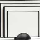 SMIRLY Plastic Cutting Board Set with Holder 4 Pieces, Non-Slip Dishwasher Safe Chopping Boards for Kitchen, Black & White