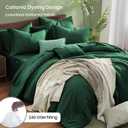 Monbix Full Size Comforter Set, Emerald Green Bedding Comforter for Full Size Bed Set Reversible, Bedding Sets Full 7 Pieces, Cationic Dyeing Bed in a Bag with Comforter, Sheets, Pillowcases & Shams