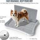 Pee Pad Holder for Small & Medium Dogs, Dog Potty for Dogs, Dog Litter Box Indoor, Puppy Potty Training Tray with Splash Wall & Center Post, 23.4" x 19.5" x 2"