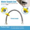 10PK 16 Inch Faucet Supply Lines, 3/8" Comp x 1/2" FIP Sink Hose Faucet Hose Connector, for toilet hose for Bathroom Kitchen Water Supply with Stainless Steel Braided Supply Line & Faucet Hose Wrench