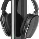 Wireless Headphones for TV Watching with Charging Dock & RF Transmitter, Senior-Friendly Over Ear TV Headset, Compatible with All Televisions (Black & Silver)