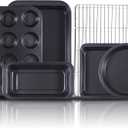 Baking Pans Set, 6-Piece Bakeware Set with Nonstick Cookie Sheets and Cake Pans
