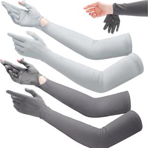 Yahenda 2 Pairs Women UV Long Sun Protection Gloves Touchscreen Arm Sun Driving Gloves UPF 50+ for Outdoor Sports Cycling
