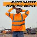 Amylove 4 Pcs Reflective Safety T Shirt High Visibility Work Shirts Sun Protection Construction, Size XL