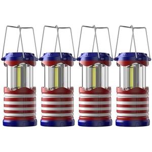 Lichamp LED Camping Lantern, 4 Pack Battery Powered Flashlight for Power Outages, Portable Collapsible Hanging Light Essential for Home, Outdoor, Emergency Lamp Survival Kit Gear for Hurricane, I4AF
