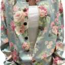 SOLY HUX Women's Floral Print Button Down Cardigan Sweater Lightweight Cozy Fall Outfits Trendy 2025 S