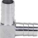 DERNORD 1" Hose Barb 90 Degree Elbow 304 Stainless Steel L Right Angle Barbed Fitting for Air Water Fuel Gas