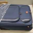 ROPLUS Laduga Softside Expandable Luggage with Large Steel Wheels Carry-On Luggage Suitcase (Blue, 21-Inch)