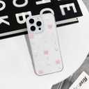 NITITOP Compatible with iPhone 16 Pro Max Case Clear Cute for Women Girls Glitter with 3D Bowknot Pattern Pearl Design Bling Sparkly Protective Phone Cover - Pink