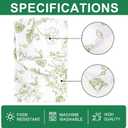 Green Flower Tablecloth Rectangle Floral Fabric Table Cloth Washable Wildflower Table Cover for Spring Picnic Dinner Decoration, 60 x 104 Inch