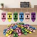 2 x Fanfanwin 24 Pcs Back to School Felt Crayon Ornament 3D Hanging Decor