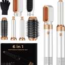 6 in 1 Blow Dryer Brush, Upgrade Hair Dryer Brush Set Negative Ion Air Styler Curling Wrap Air Curler, Hot Air Brush Curling Iron Hair Styling Tools As A Gift for Straight/Curl/Dry/Smooth