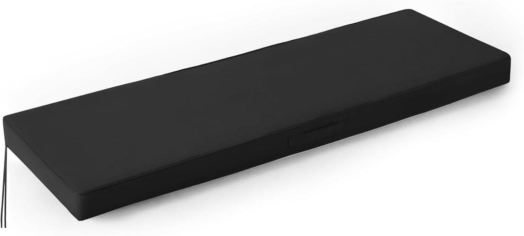 IPYNBAP Outdoor Bench Cushions for Outdoor Furniture, 59x18x3 Inch, Waterproof Bench Pillow, Fade Resistant Long Bench Seat Pads for Garden, Indoor, Porch Swing, Black