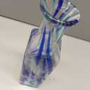 Blue and White Swirl Art Glass Vase, Ideal for Home, Office, Wedding Decor, Centerpieces and Table Arrangements 10 inch