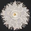 Evevda Gold Placemats Set of 6 Floral Round Placemats Pressed Vinyl Table Mats Waterproof Bulk Table Decor for Parties Holiday Gatherings