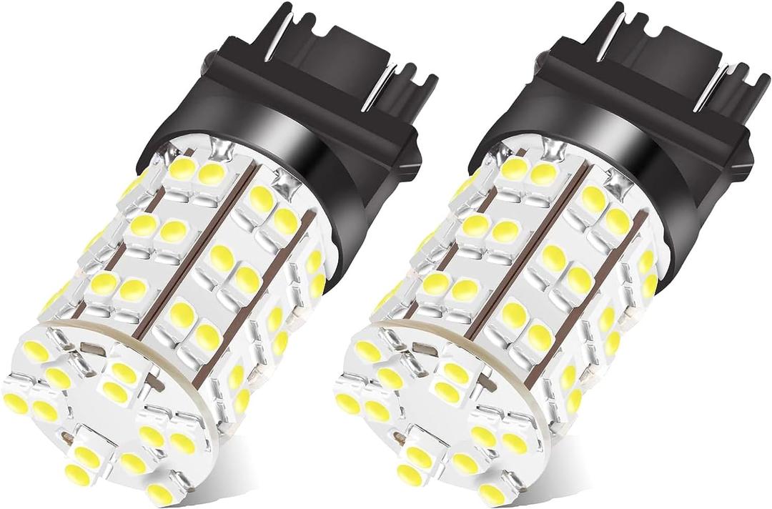 Unifizz 3157 3156 4114 Daytime Running Light Bulbs DRL Driving Light 60LED 3528-SMD 6000K Xenon White Ultra Bright Car Led Bulbs Lighting 2PCS
