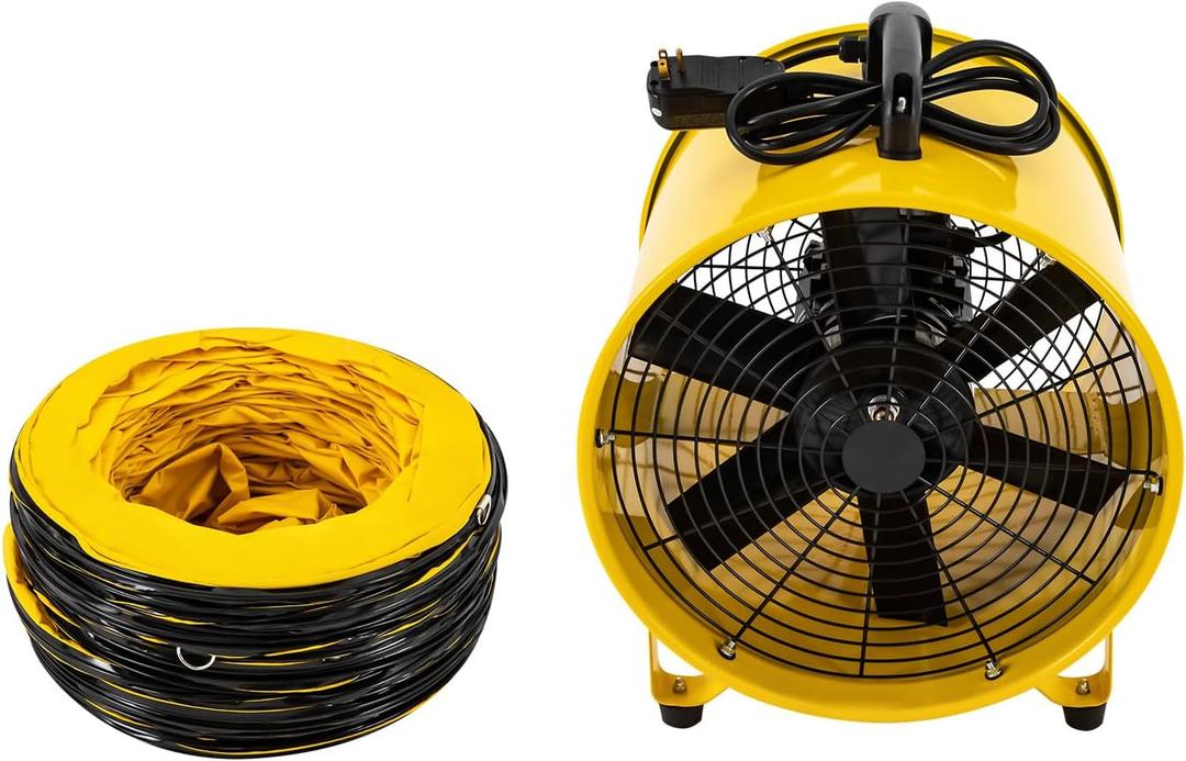 Utility Blower,16 Inch Exhaust Fan,2800R/MIN High Velocity Portable Ventilator,Air Extractor Fan with 32.8 Ft Duct Hose for Paint Booth,Industrial basement Ventilation of chicken houses and more