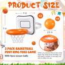 Civaner 2 Pack Inflatable Basketball Hoop Hat Game Head-Mounted Toss with 4 Balls for Kids Adults Basketball Themed Carnivals Birthdays Party Supplies Outdoor Activities