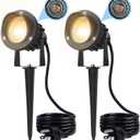 20W Dusk to Dawn Led Outdoor Light 120V 3000K 2000lm Warm White LED Spot Lights Outdoor Landscape Spotlights with Photocell Sensor IP65 Waterproof Spot Lights for Yard Flag Garden Tree, 2 Pack