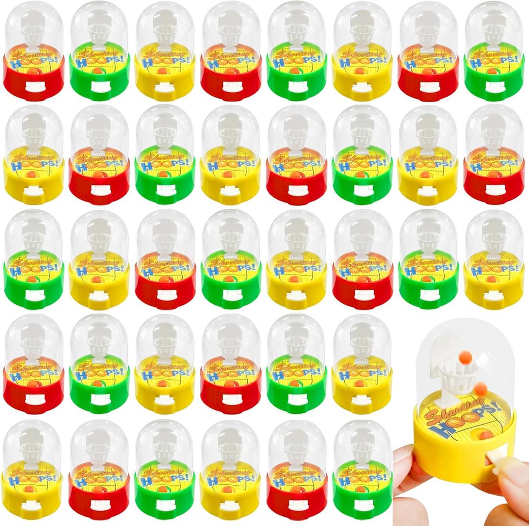 Dshengoo 36 Pack Mini Finger Basketball Shooting Game Toys,Handled Fidget Basketballs Desktop Sport Party Favors for Kids,Birthday Decoration Gifts,Classroom Rewards Prize