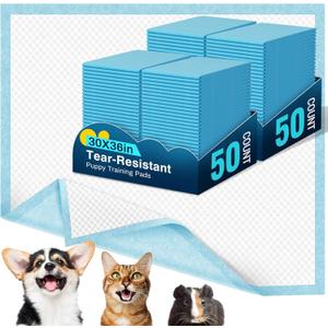 100 Pack Dog Pads 30"x36", Dog Pee Pads for Doggie&Cats, Disposable Large Pee Pads for Doggy & Potty Training Pads, Tear-Resistant X-Large Piddle Pads for Indoor, Outdoor Use (Tear Resistant 100ct)