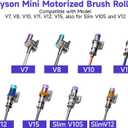 2 Pack Compatible with Dyson vacuum cleaner roller brushes V7 V8 V10 V11 V15 V10S and V12 models (blue washable nylon bristles)