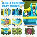 Bounce House, 8-in-1 Gameplay Mode Inflatable Bounce House for Kids, Sturdy and Durable Bouncy House with Blower, Family Backyard Bouncy Castle with Slide for Indoor Outdoor