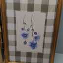 Gold Framed Wall Art, Blue Floral Canvas Art Prints, 16x24in