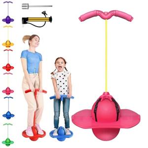 Balance Jumping Ball with Handle and Ball Pump,2026 Upgraded Jumping Balance Ball,Bouncing Balls for Indoor & Outdoor Fun, Perfect for Balance, Coordination and Fitness (pink)