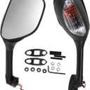 Motorcycle Rear View Mirrors Front Side Mirrors Mount Turn Signals Replacement for Suzuki GSXR600 2006-2018 for Suzuki GSXR1000 02-17 Aluminum Plastic Black Clear Adjustable