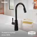 Moen Riley Matte Black Motionsense Wave Sensor Touchless One Handle Pulldown Kitchen Faucet Featuring Power Clean, 7402EWBL