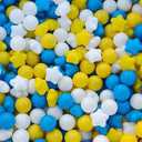 MEOGETY Ball Pit Balls 100 for Toddlers Crush Proof Plastic Balls for Ball Pit Phthalate Free BPA Free Colorful Pit Balls for Kids Babies Pool Play Tent Gift 2.2 Inches (Blue Yellow White Stars)